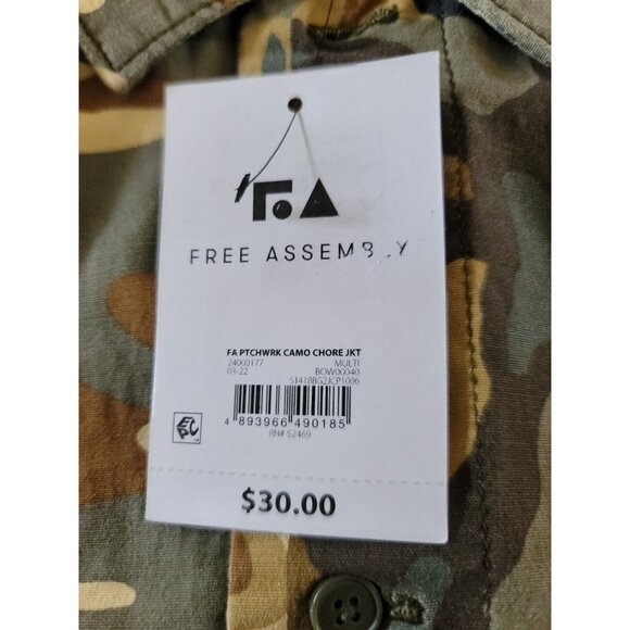 Free Assembly Jacket Boys Size XXL (18) Patchwork Camo Chore Jacket New With Tag - Picture 4 of 10